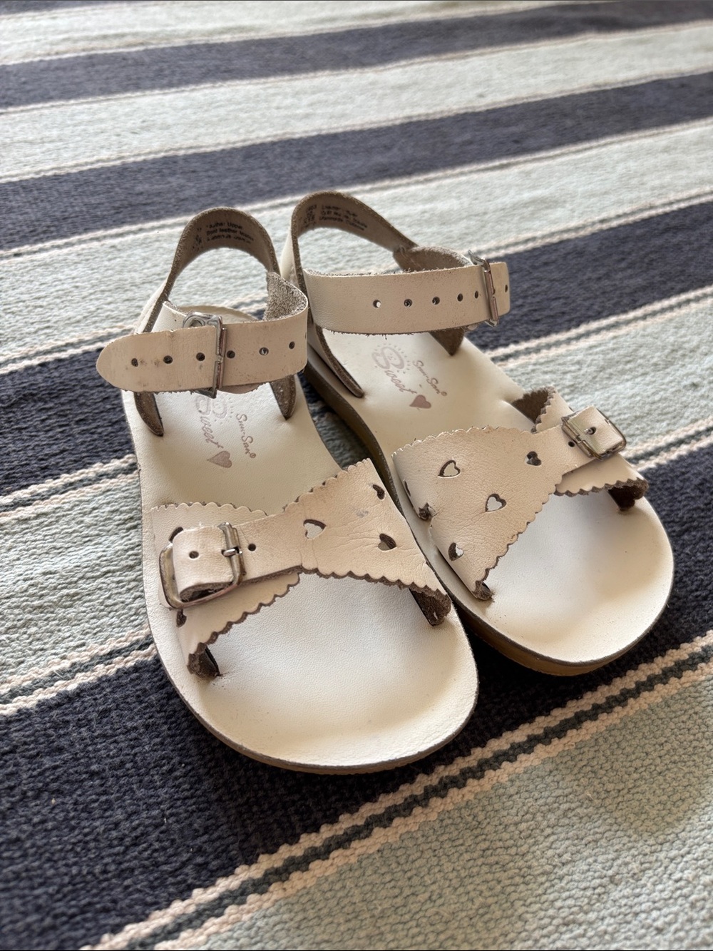 Sun San Sweetheart sandals toddler girls 10 white